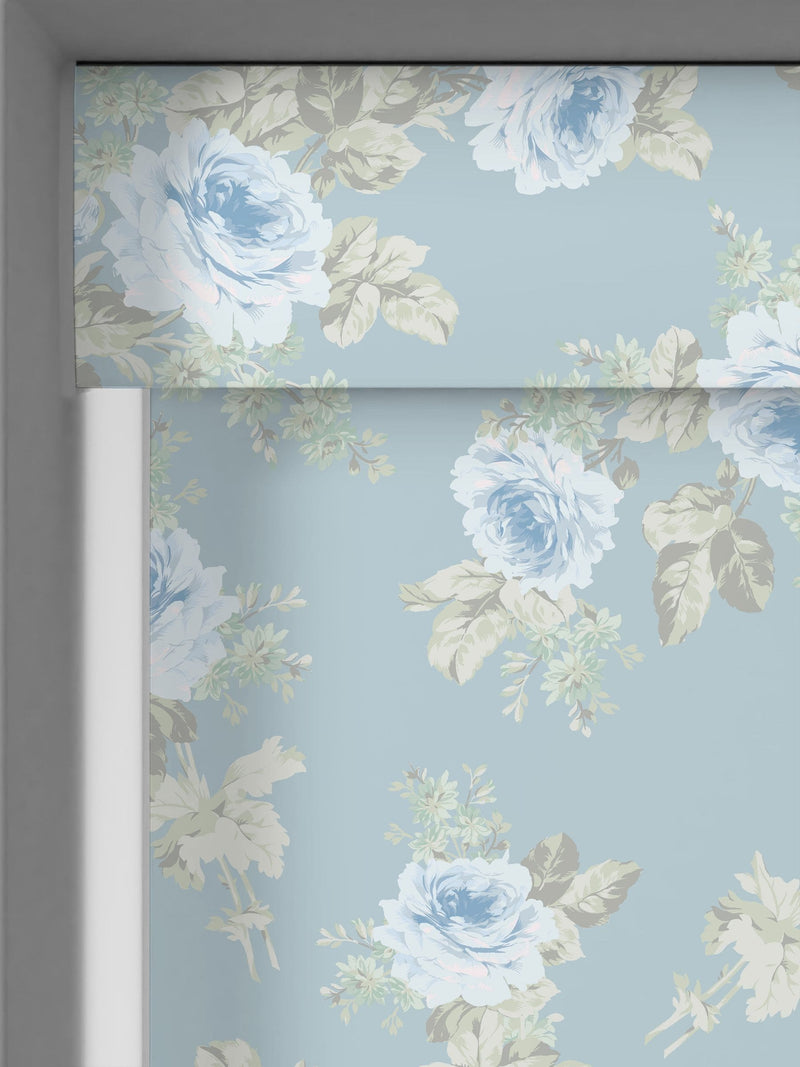 Shabby Chic blue royal bouquet blackout roller blind, imported from the UK