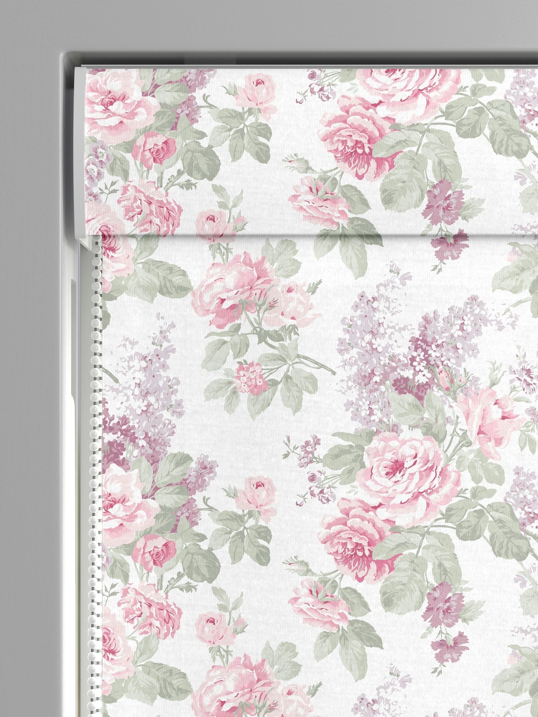 Shabby Chic roman blind lilac purple wild garden, imported from the UK