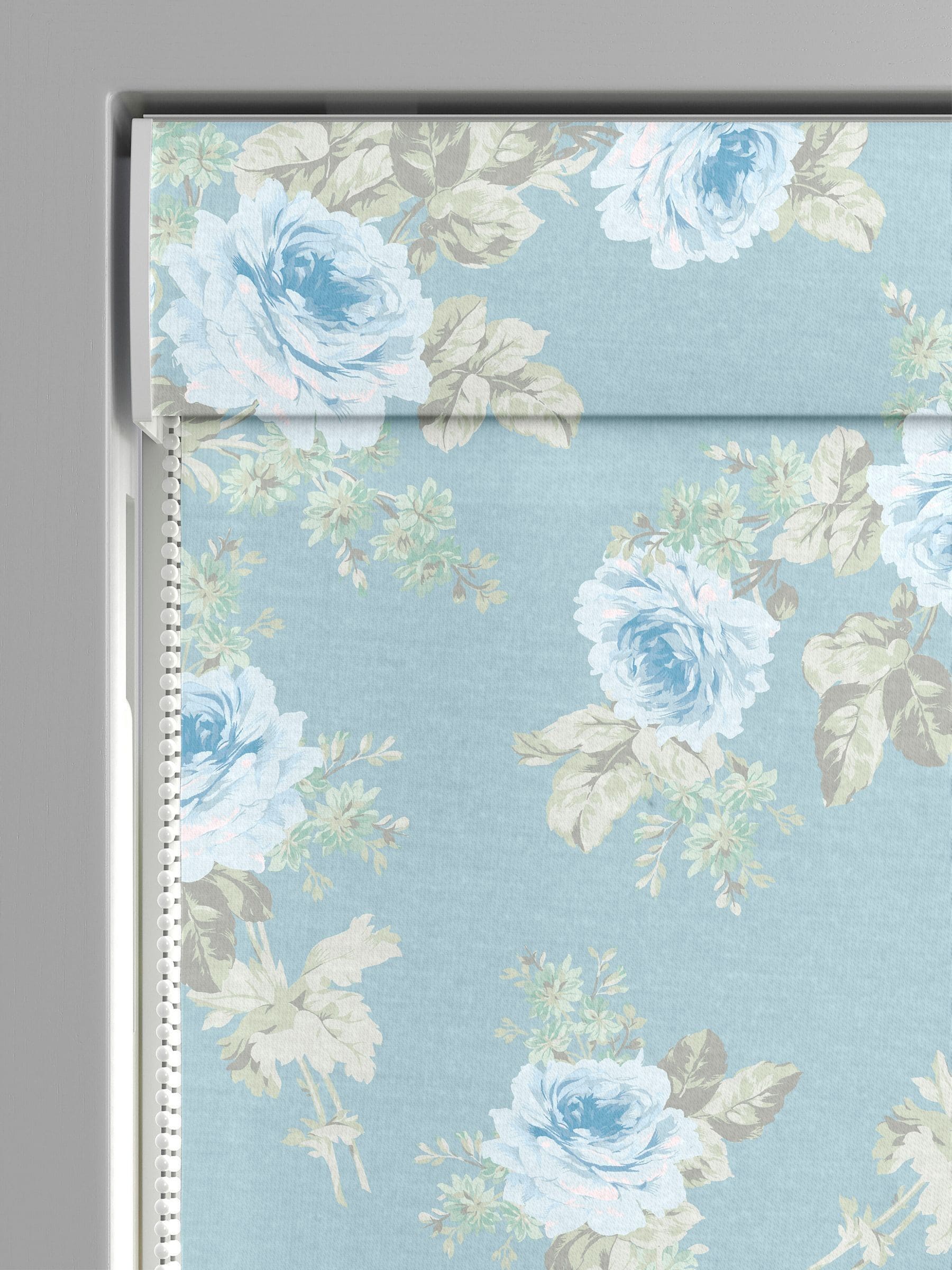 Shabby Chic Roman blind Blue Royal Bouquet, UK version