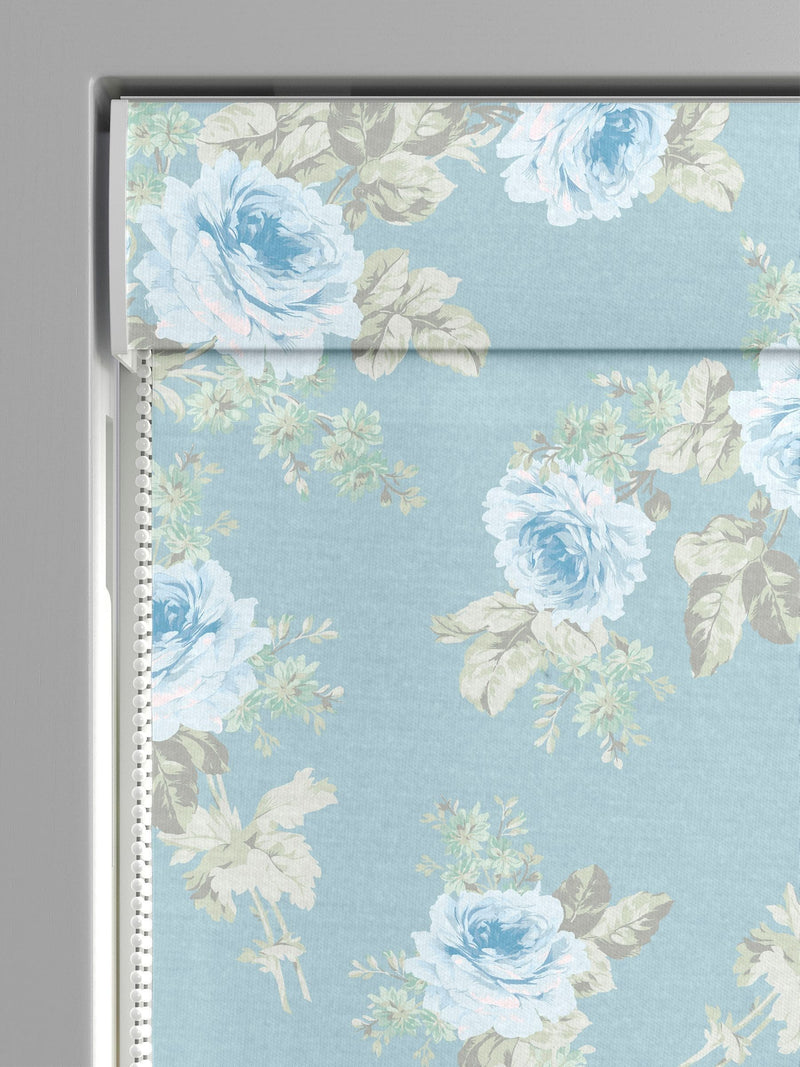 Shabby Chic Roman blind Blue Royal Bouquet, UK version