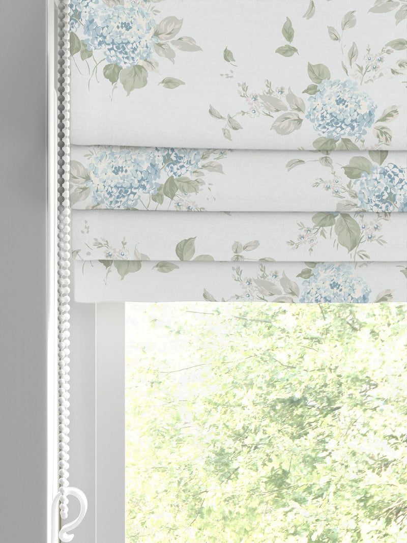 Shabby Chic blue hydrangea roman blind made to measure (British brand)
