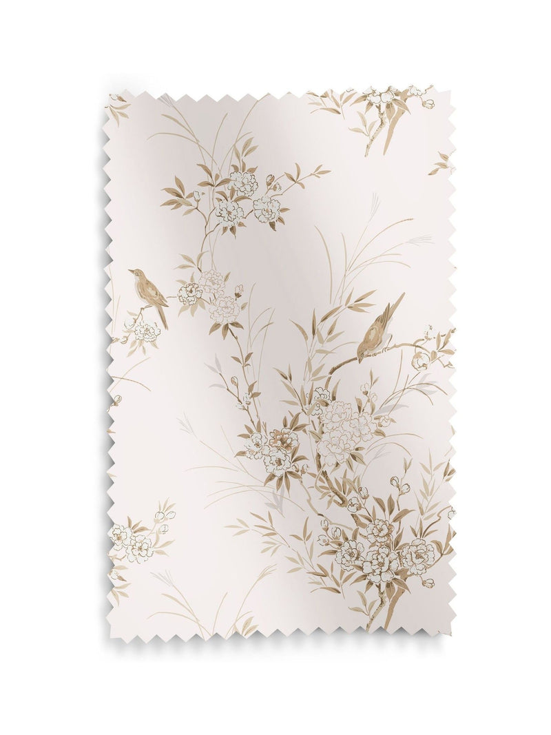 Shabby Chic roman blind pink tan bird chinoiserie, UK version