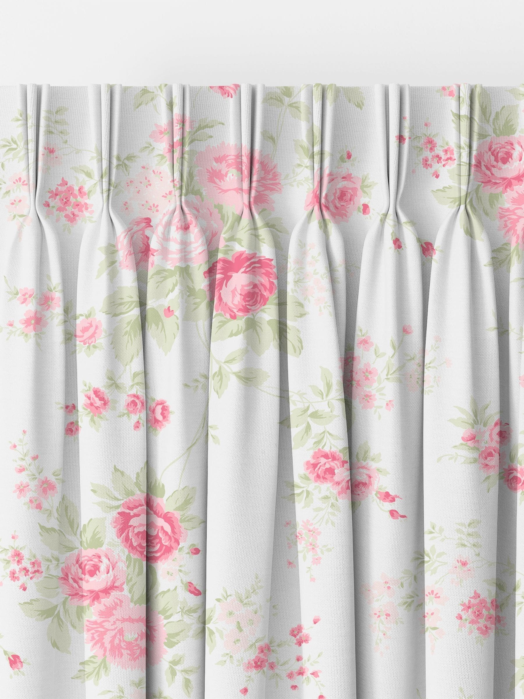 Shabby Chic rose pink wildflower curtains, imported from the UK