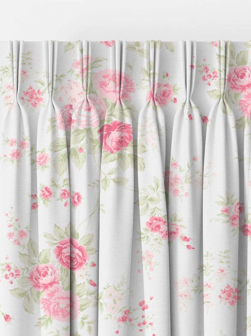 Shabby Chic rose pink wildflower curtains, imported from the UK