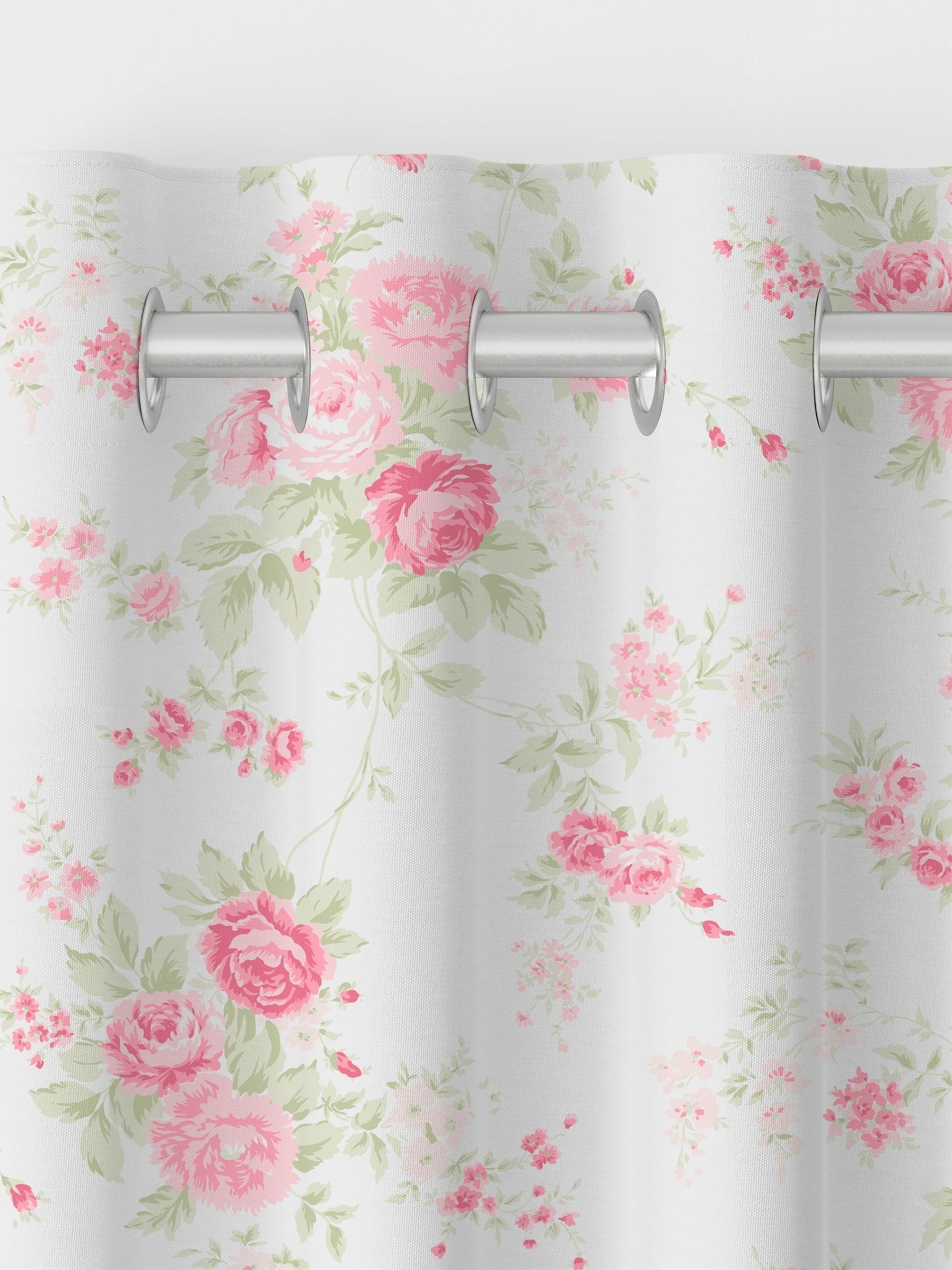 Shabby Chic rose pink wildflower curtains, imported from the UK