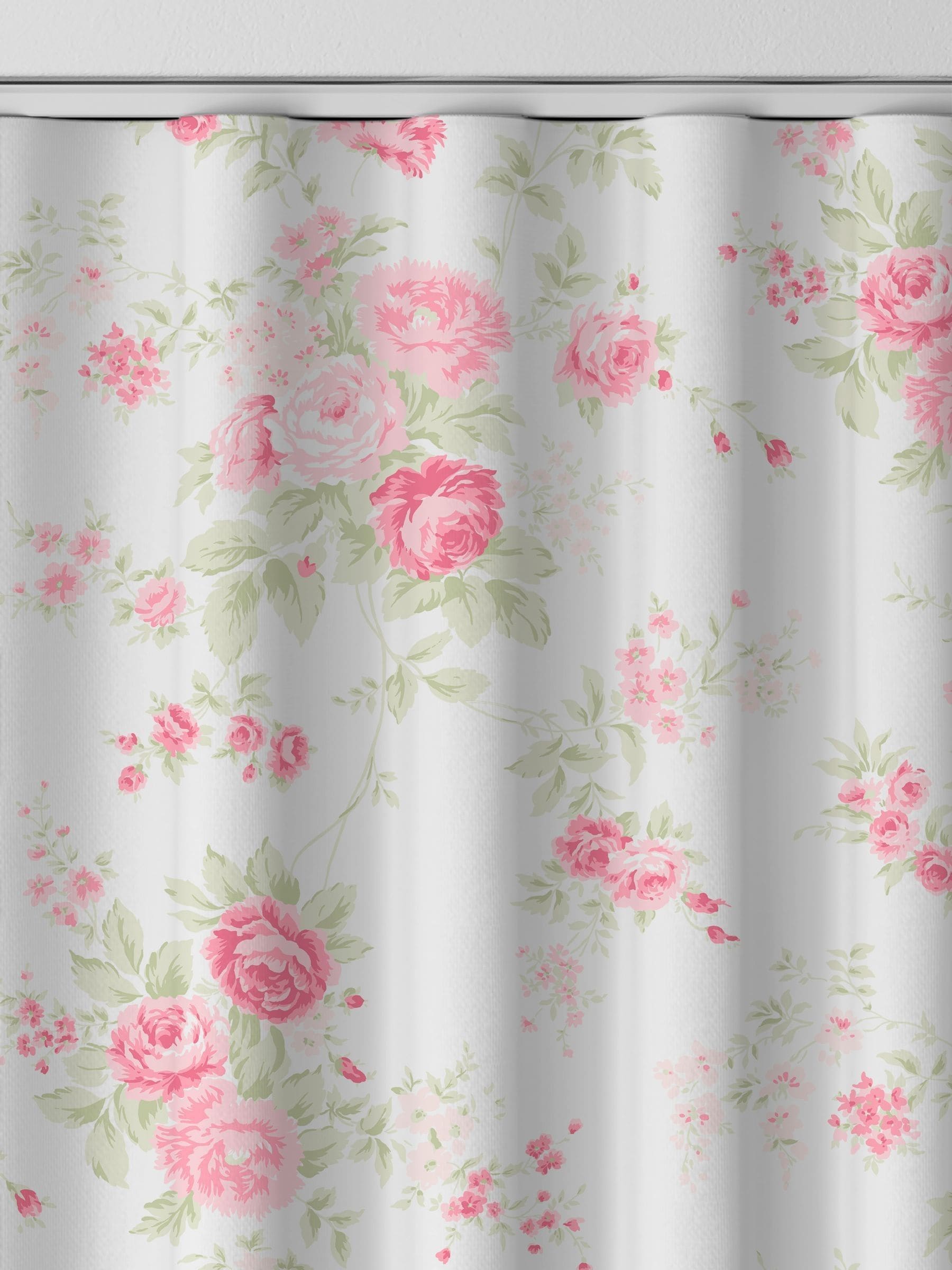 Shabby Chic rose pink wildflower curtains, imported from the UK