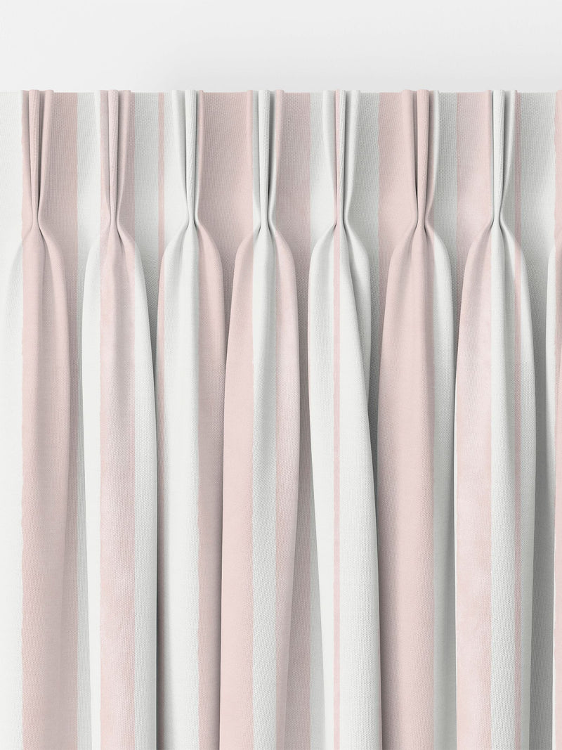 Shabby Chic blush pink watercolour stripe curtains, imported from the UK
