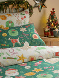 Duvet cover set with Emerald Christmas Festive Treats design - British product