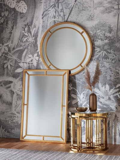 Next Gallery Home Gold Sinvello Round Mirror 90cm x 90cm- Buy online at McGrocer