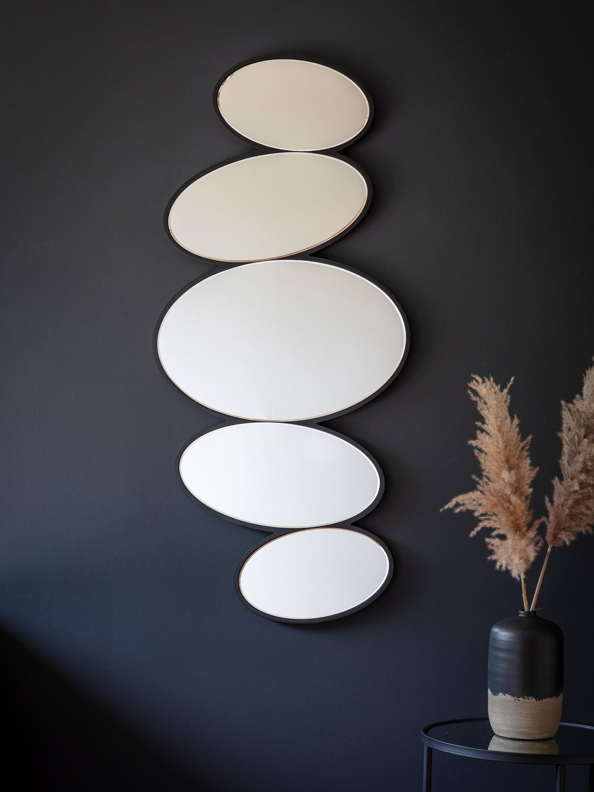 Gallery Home Black Andersson Pebble Stack Mirror 118cm x 54cm, UK version
