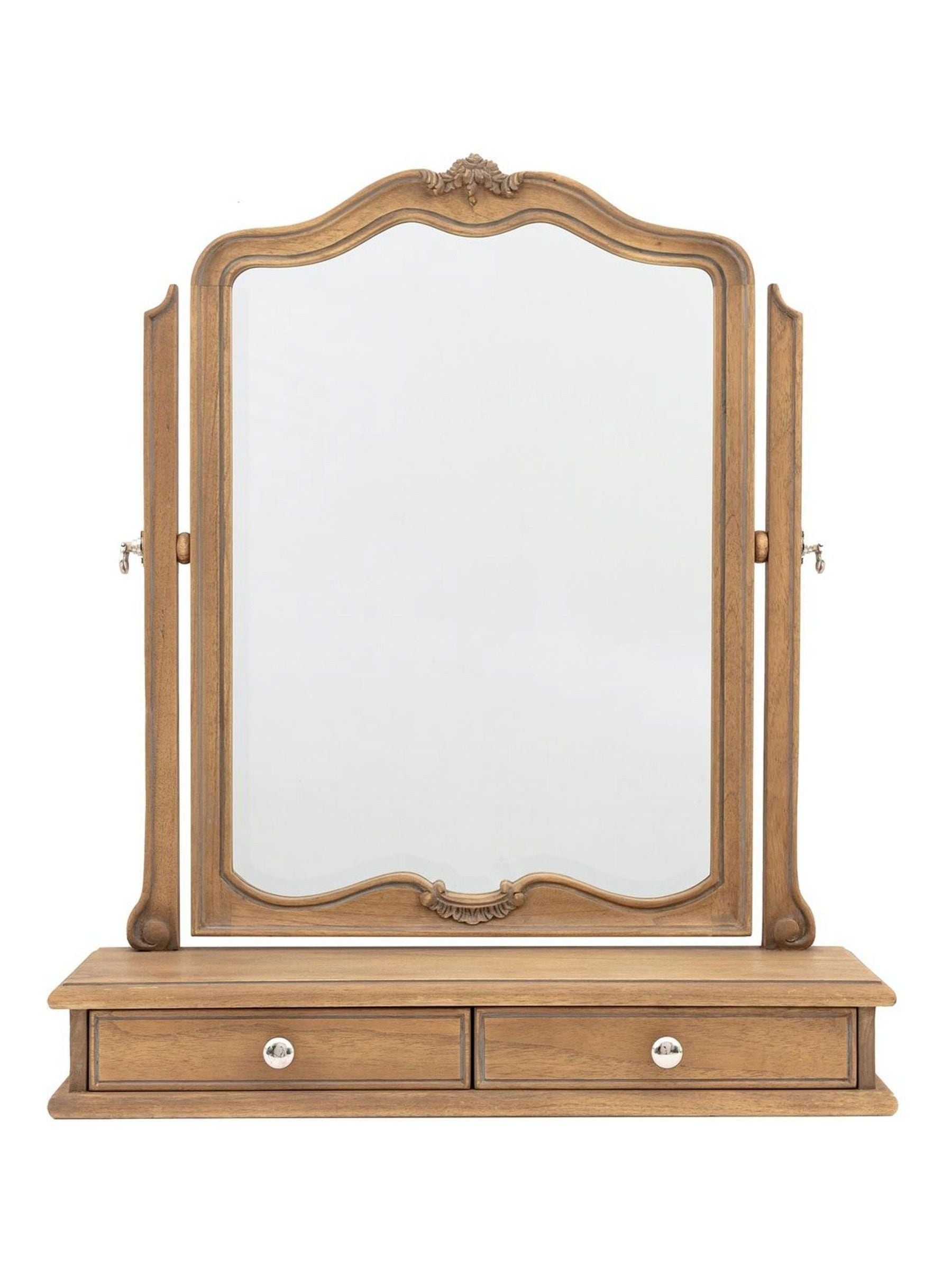 Gallery Home Light Wood Chicara Dressing Table Mirror Weathered