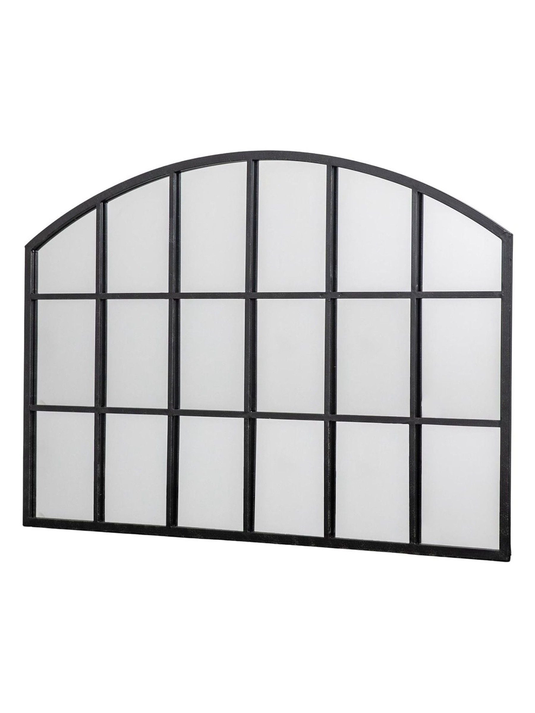 Gallery Home Black Winglow arch mirror 80cm by 120cm, UK version