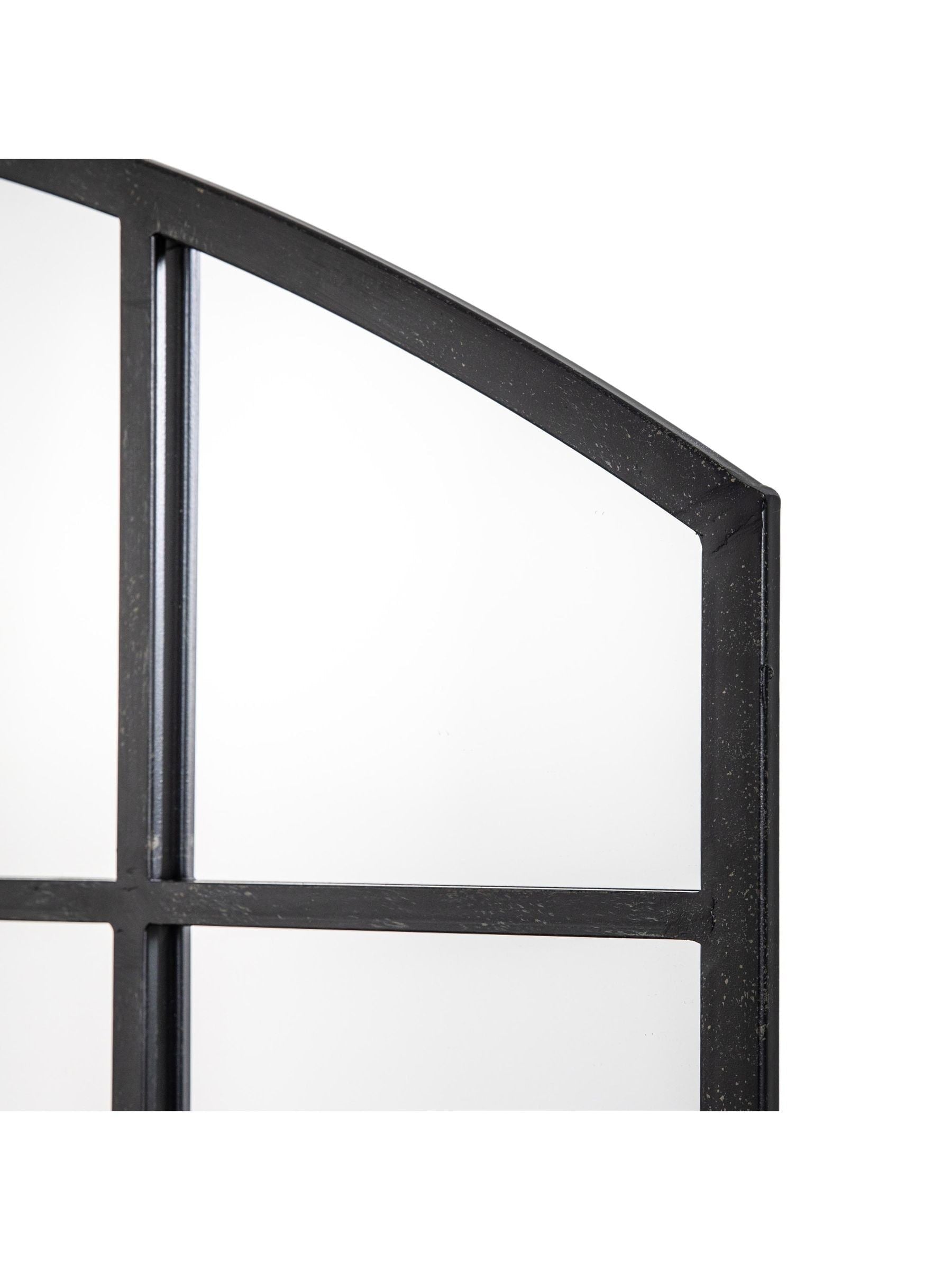 Gallery Home Black Winglow arch mirror 80cm by 120cm, UK version