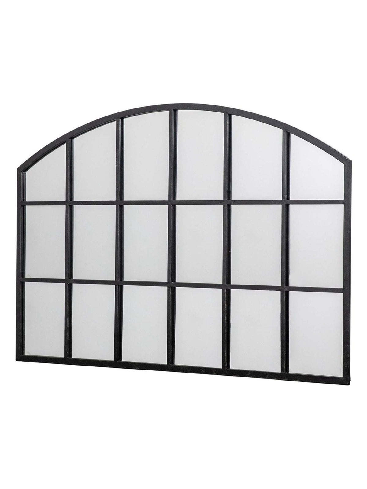 Gallery Home Black Winglow arch mirror 80cm by 120cm, UK version