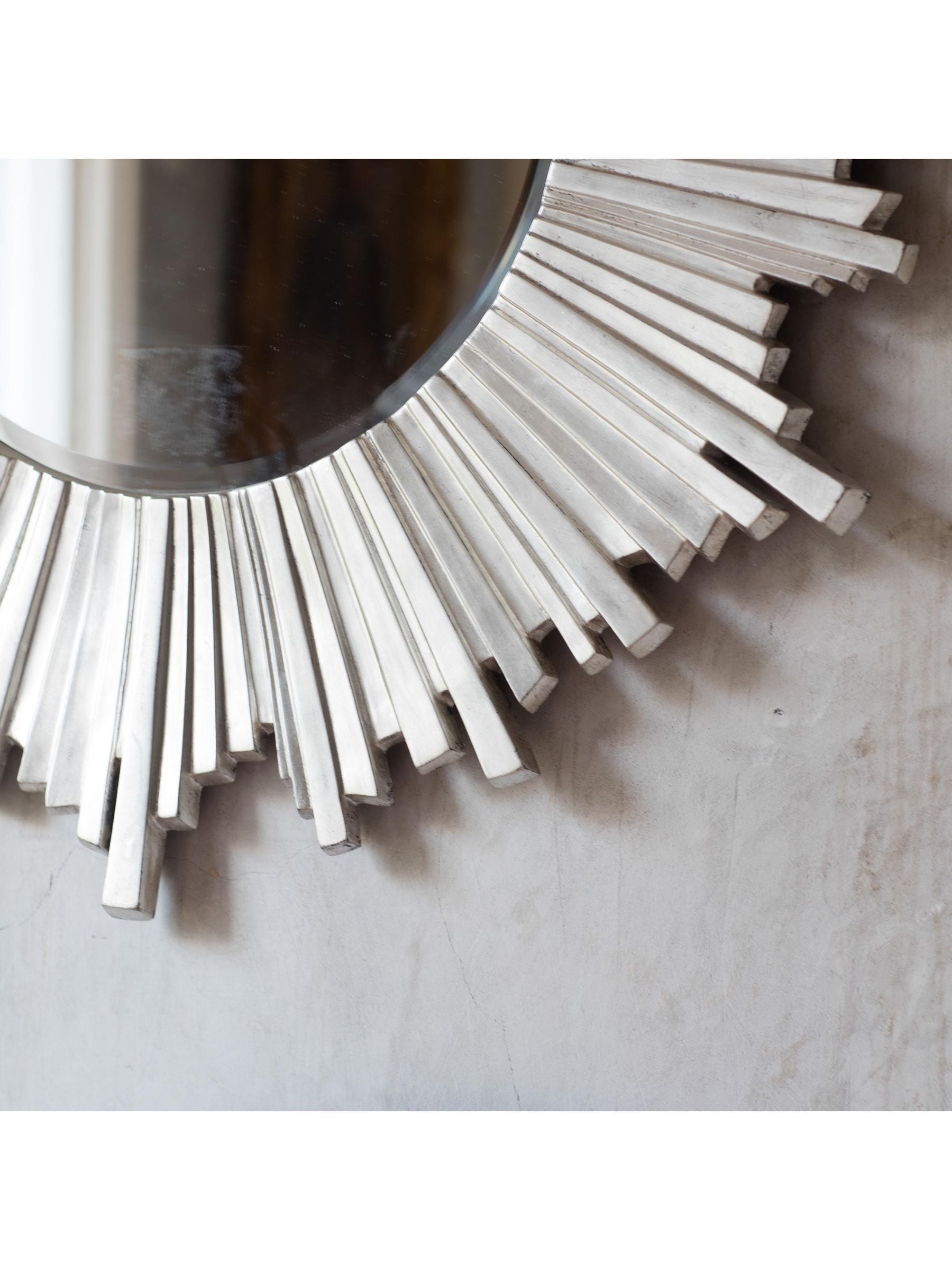 Gallery Home silver Herzston round mirror 100cm diameter, UK version