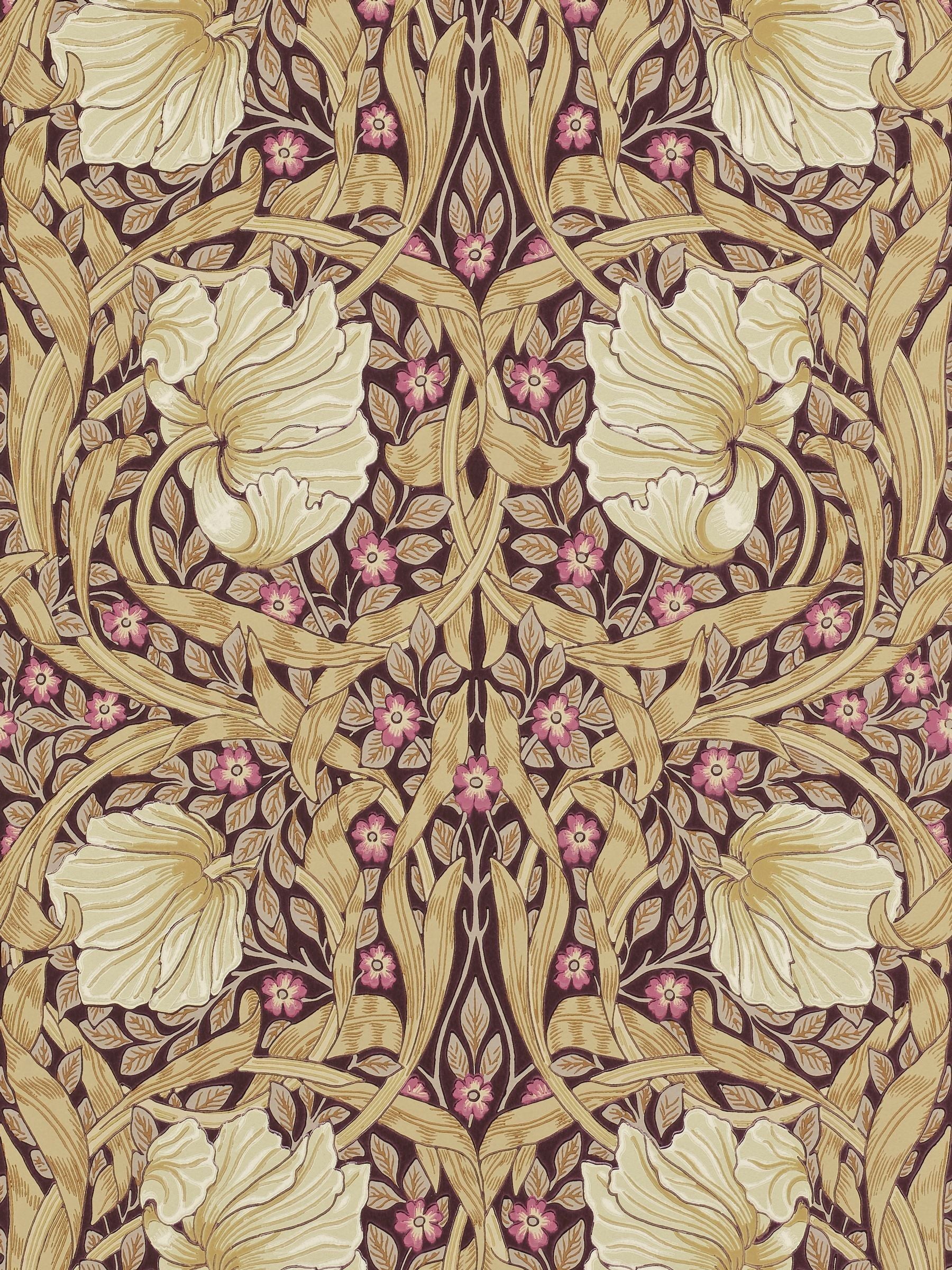 Morris & Co Pimpernel Fig wallpaper A4 sample - British product