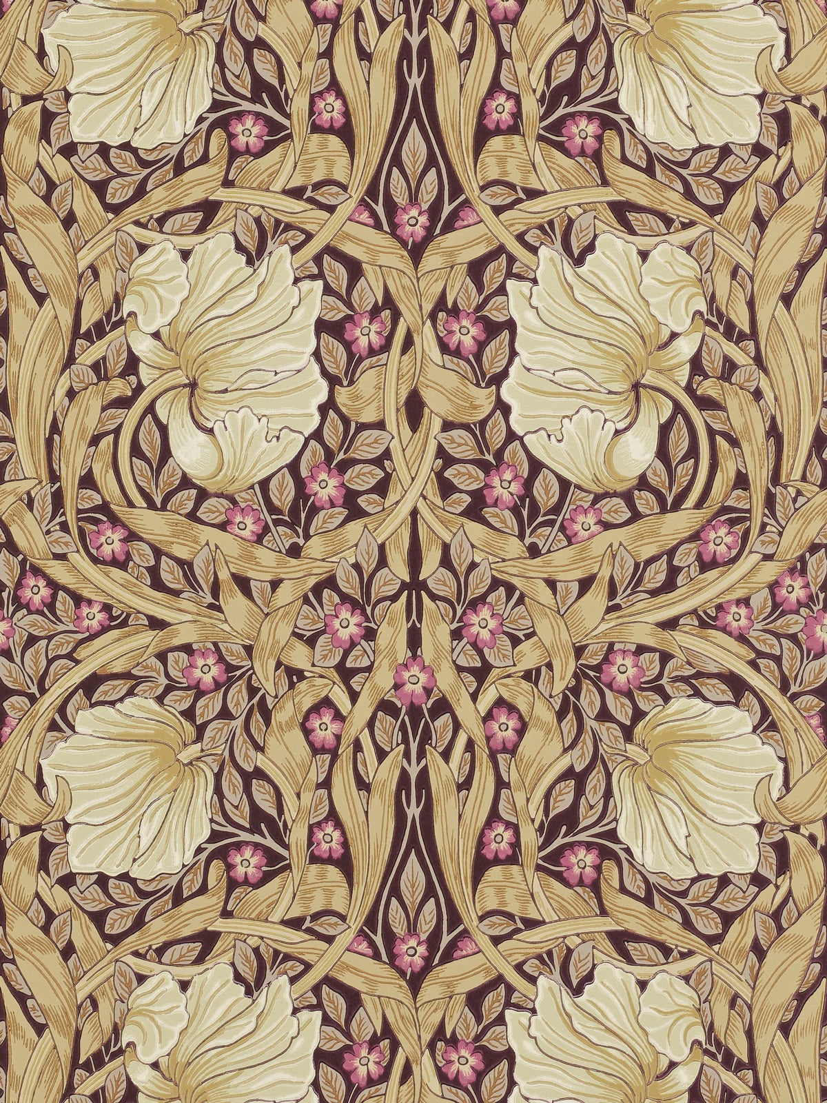 Morris & Co Pimpernel Fig wallpaper A4 sample - British product
