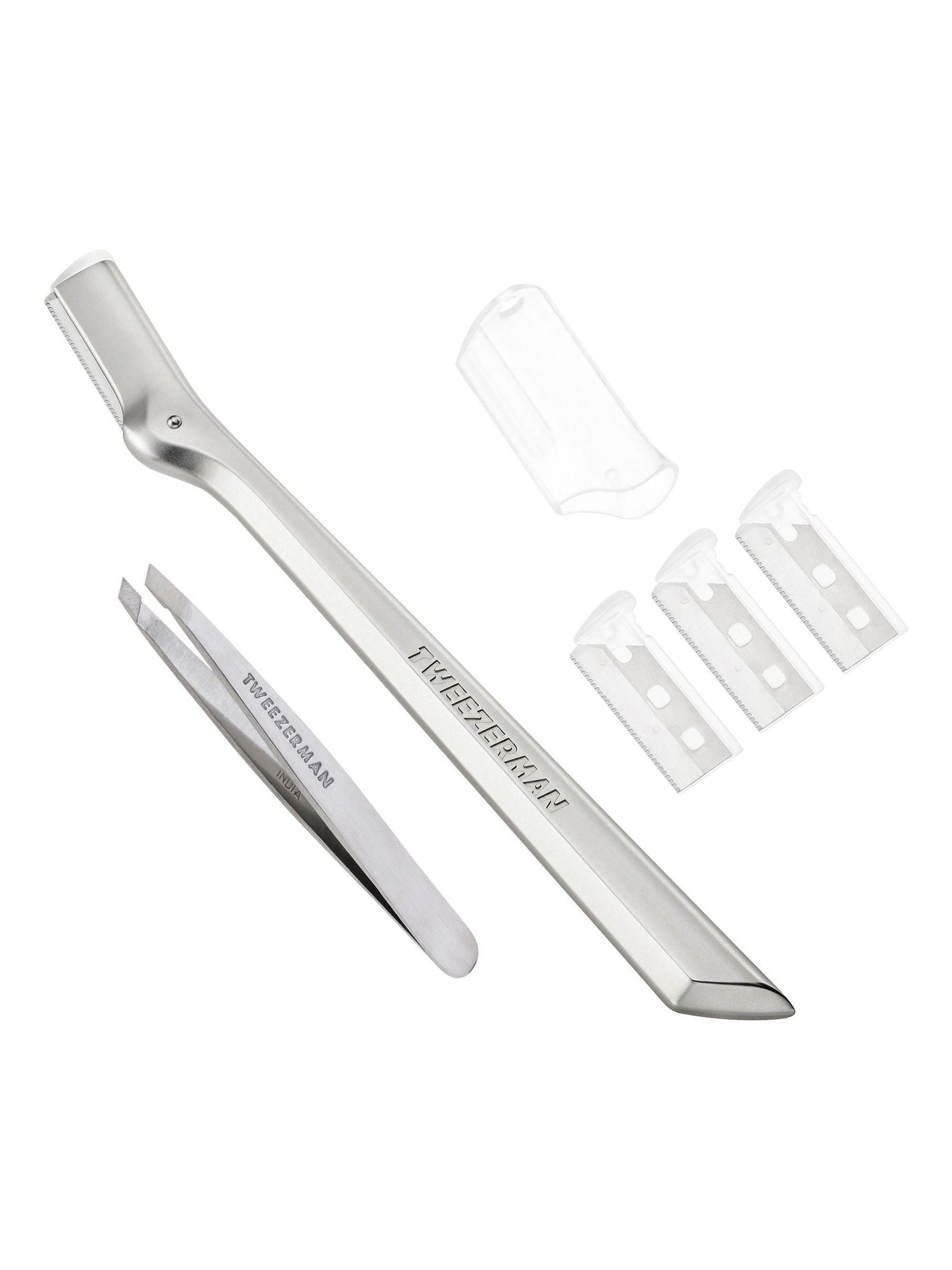 Tweezerman brow grooming razor and tweezer set, UK version