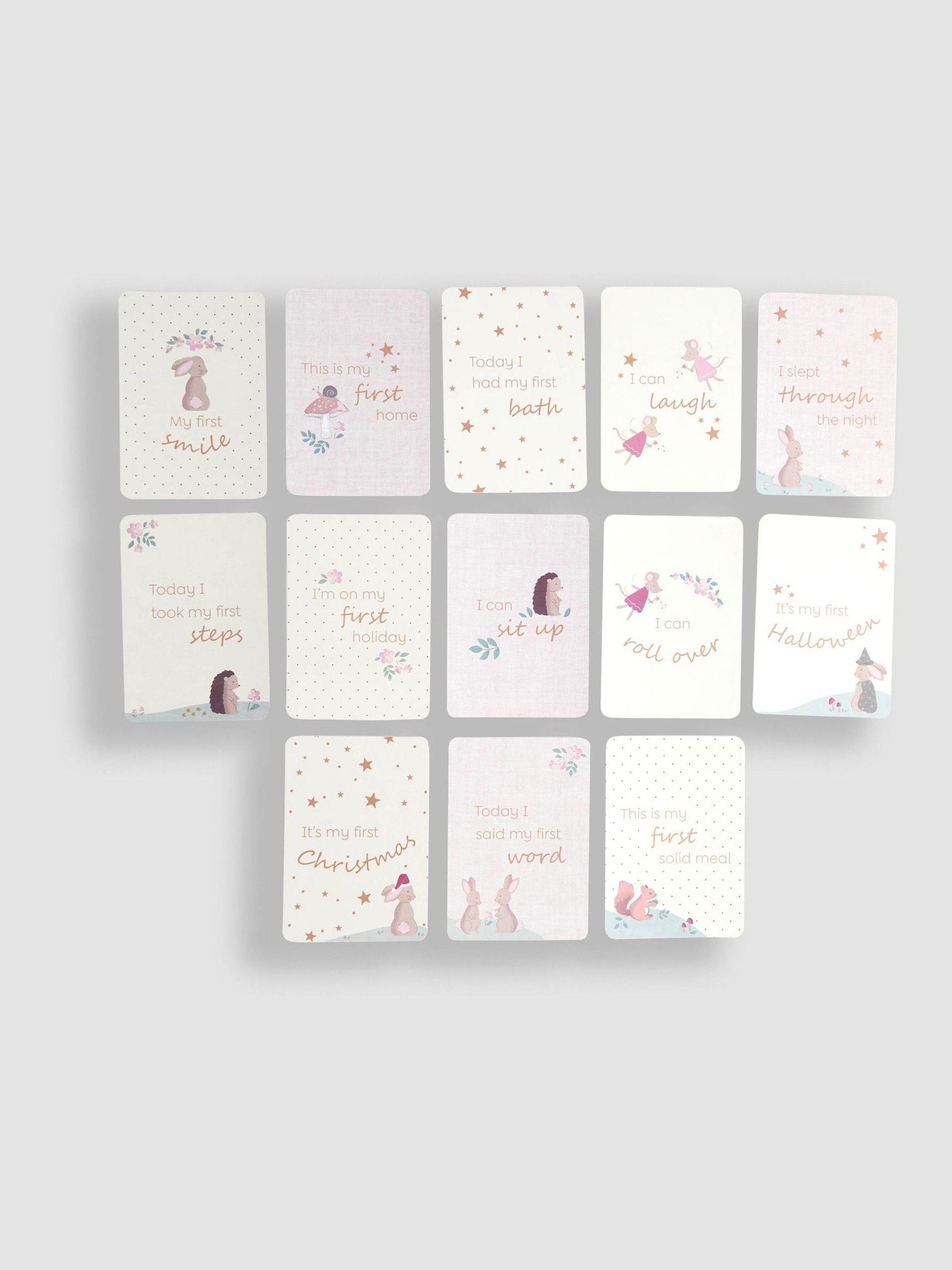 JoJo Maman Bébé baby milestone cards set of 26 (British brand)