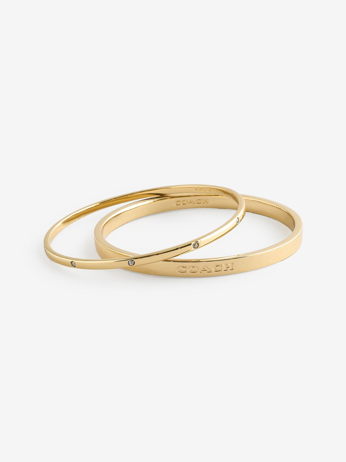 Duo Bangle Bracelet Set with Crystal Stones and Brass – 2-Piece Mix and Match