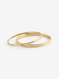Duo Bangle Bracelet Set with Crystal Stones and Brass – 2-Piece Mix and Match