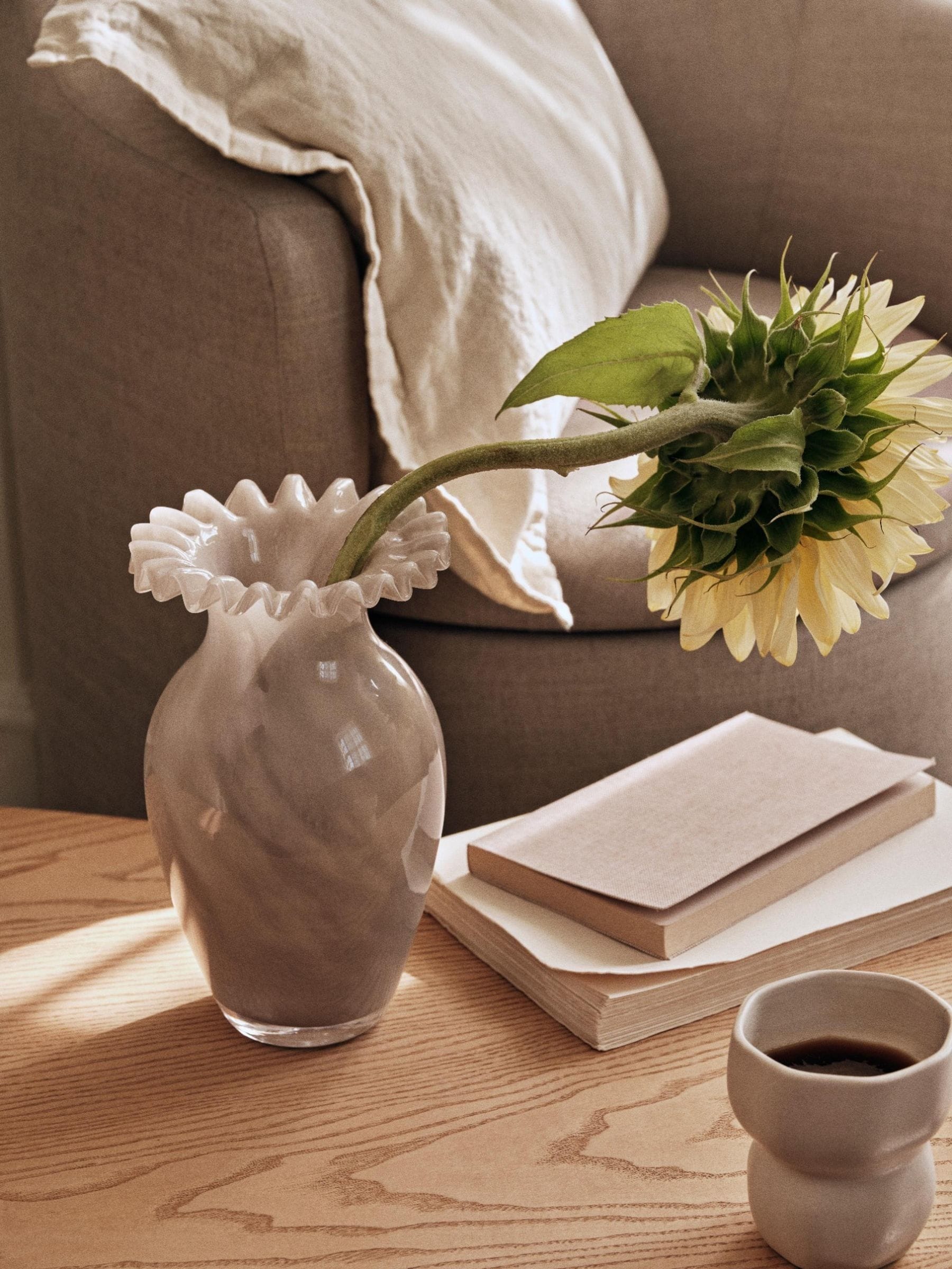 Broste Copenhagen Taupe Warm Grey Jasmin vase 28cm - British product