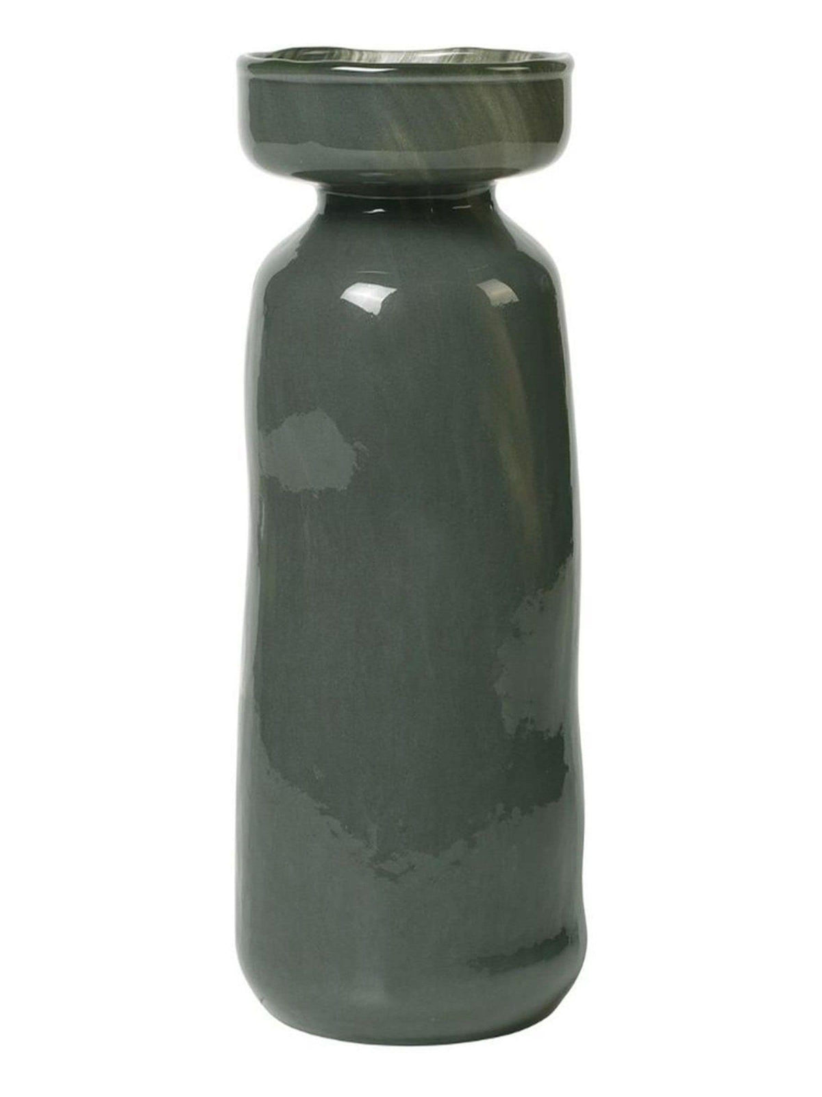 Dark Green Handmade Vase with Unique Variations
