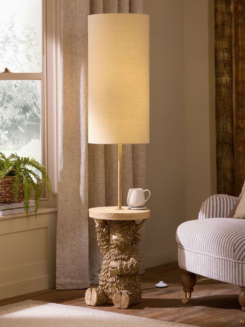 Natural Hamish floor lamp 155cm resin textile metal (British brand)