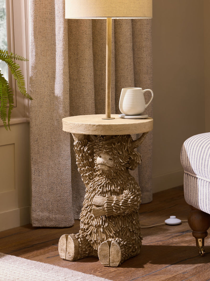 Natural Hamish floor lamp 155cm resin textile metal (British brand)