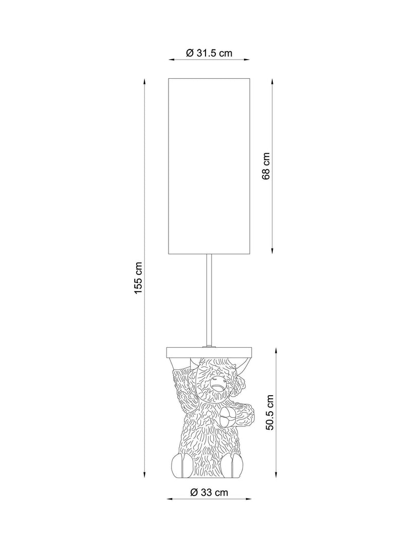 Natural Hamish floor lamp 155cm resin textile metal (British brand)