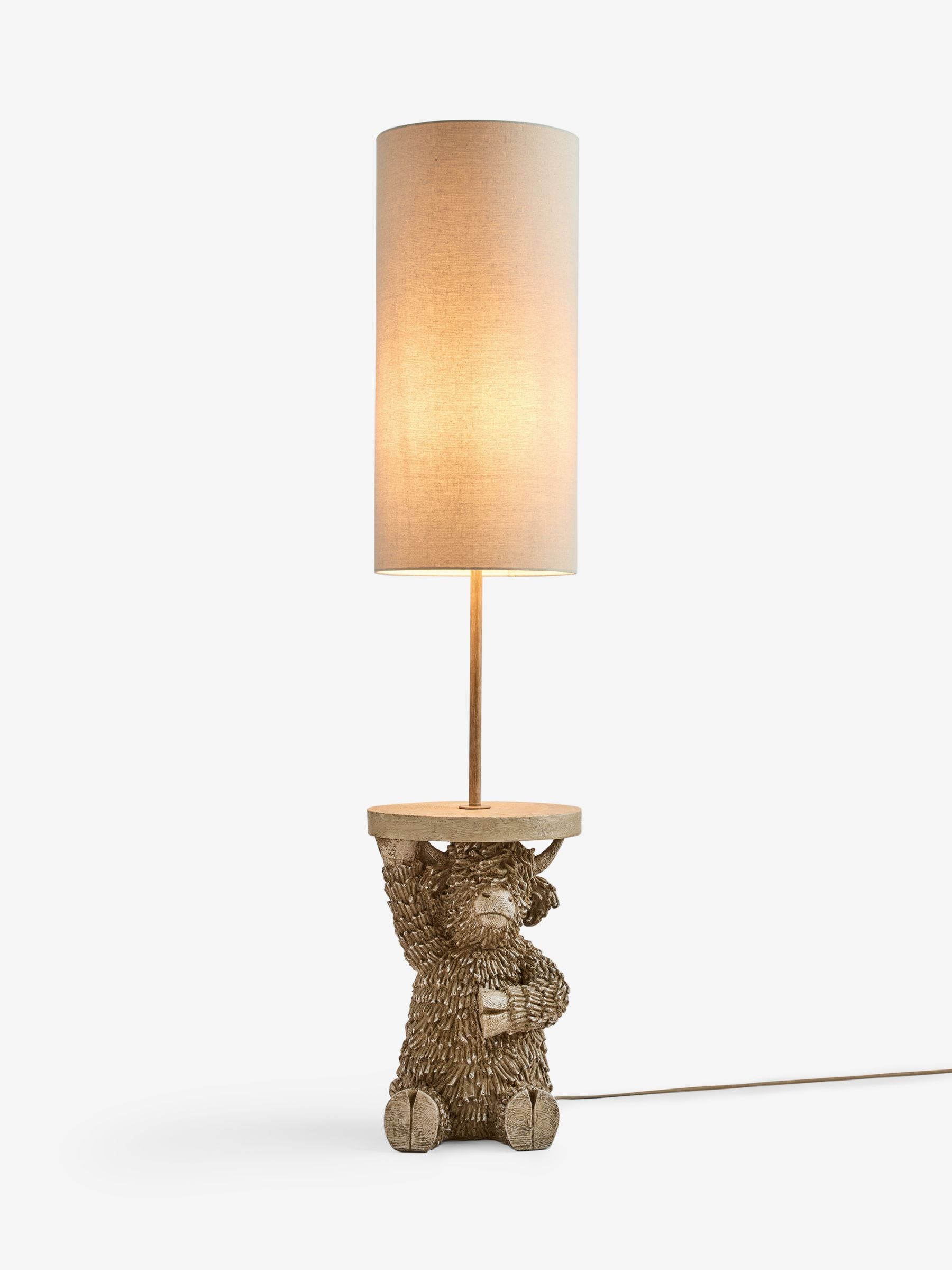 Natural Hamish floor lamp 155cm resin textile metal (British brand)