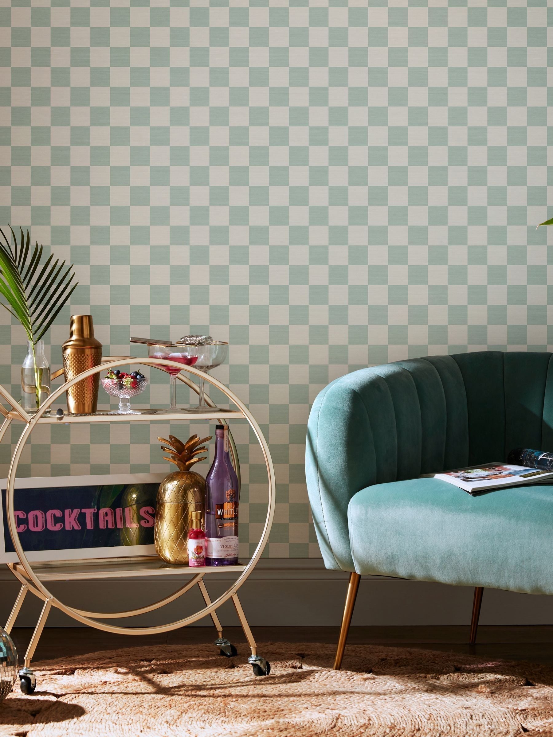 Graham & Brown Check Me Out wallpaper sample A4 - British product