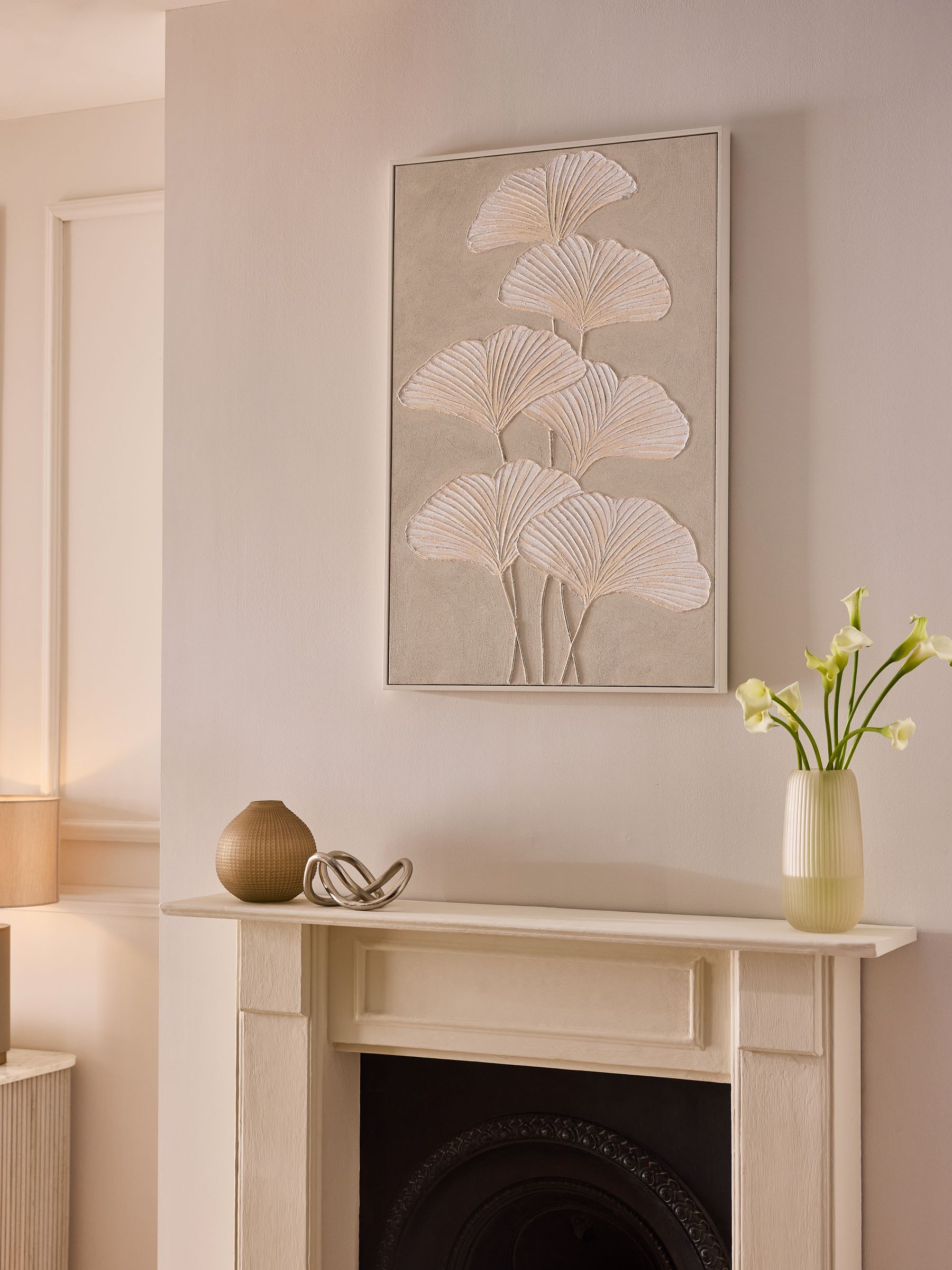 Lipsy gold gingko leaf wall art 60x90cm, imported from the UK