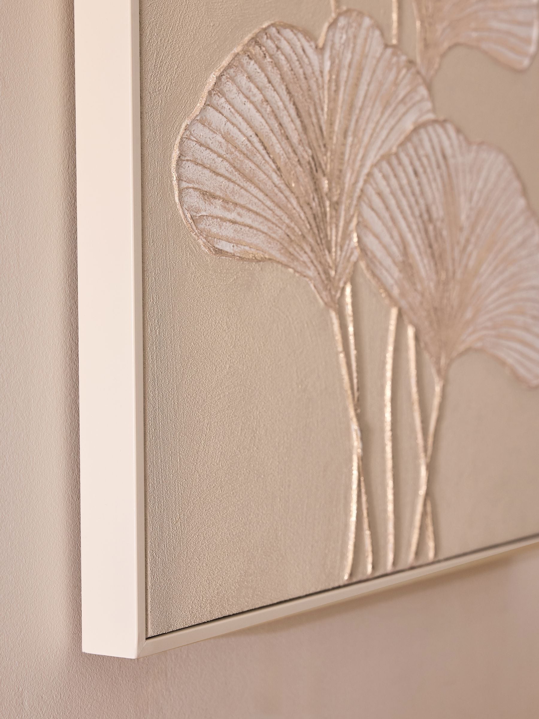 Lipsy gold gingko leaf wall art 60x90cm, imported from the UK