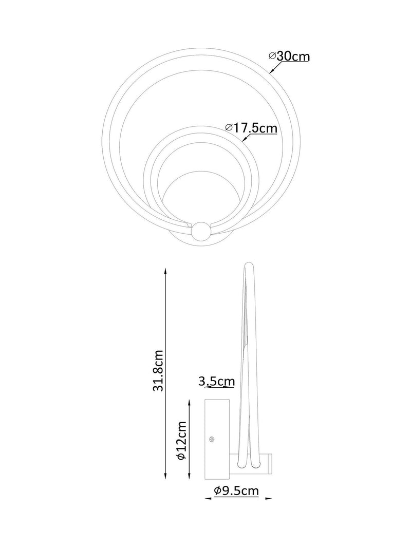 Nickel Raya LED wall light, UK version