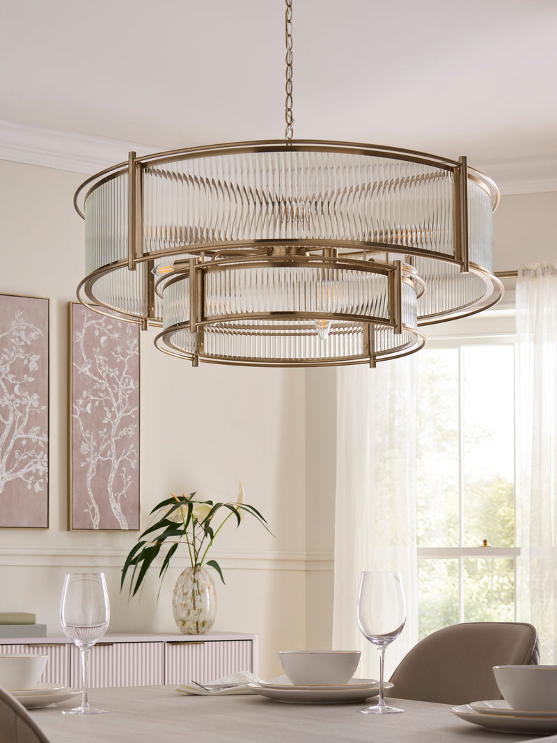 Brass Hertford Chandelier 9 Light Ceiling Light