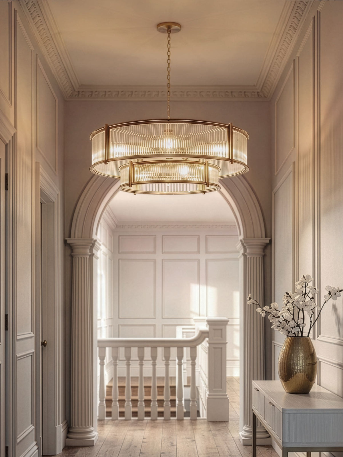 Brass Hertford Chandelier 9 Light Ceiling Light