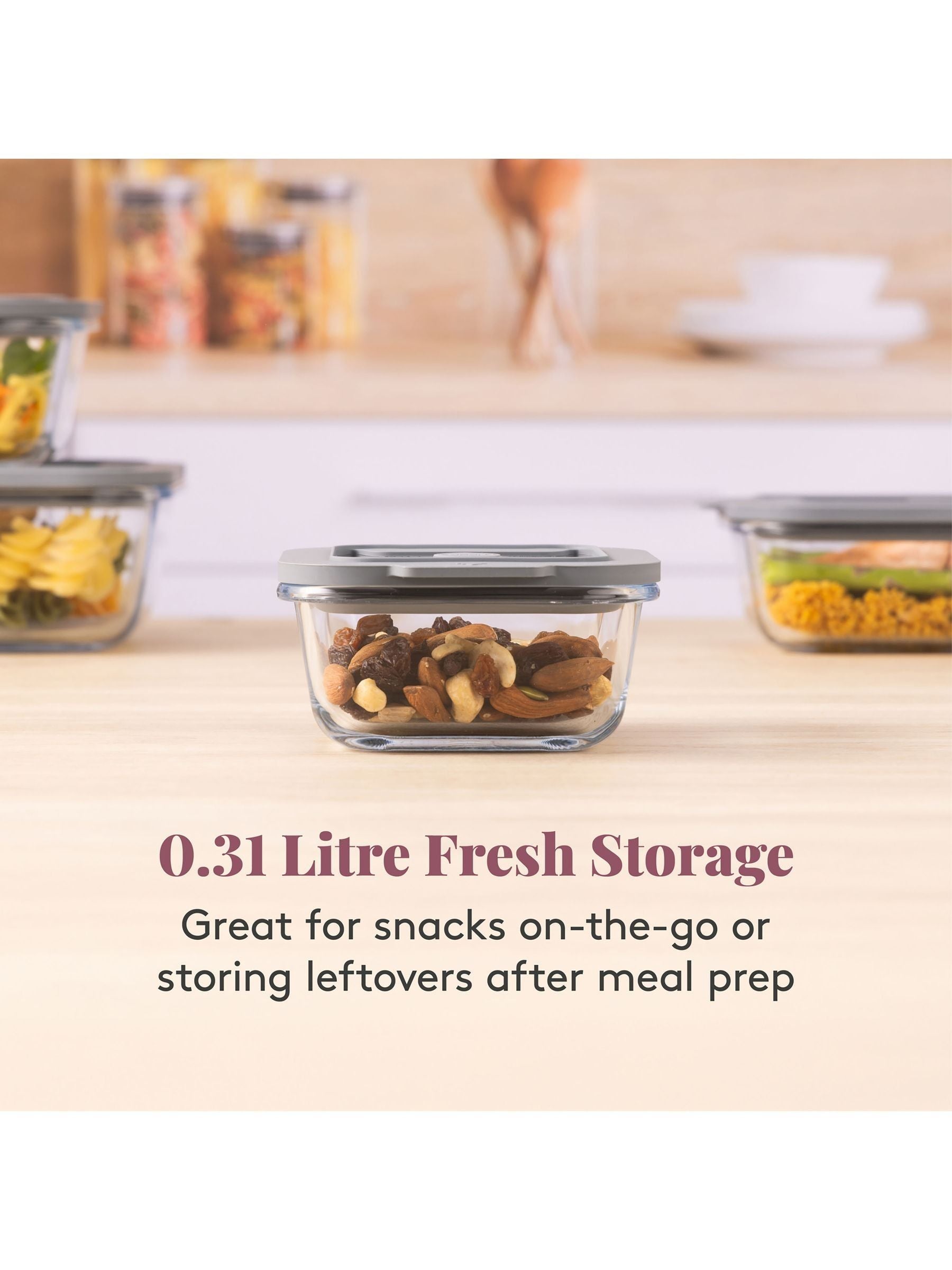 Kilner clear fresh storage containers 0.31L set of 4, UK version