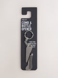 Silver beard comb bottle opener keyring, UK version