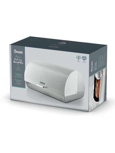 Next Swan White Elegance Bread Bin- Buy online at McGrocer