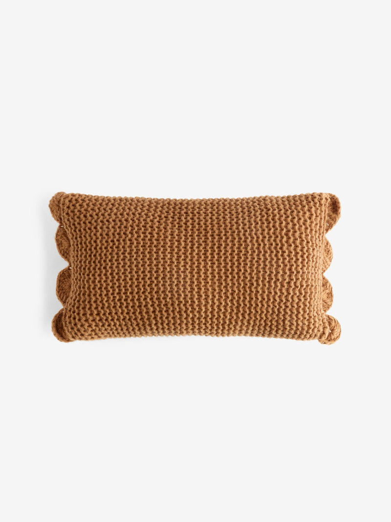 Laura Ashley Hanwell Scallop Knitted Cushion 30x50cm (British brand)