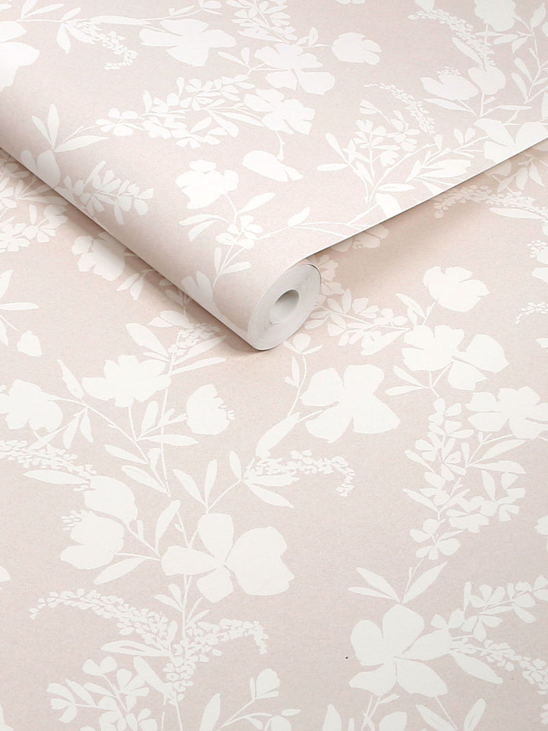 Neutral Silhouette Floral wallpaper sample A4, imported from the UK