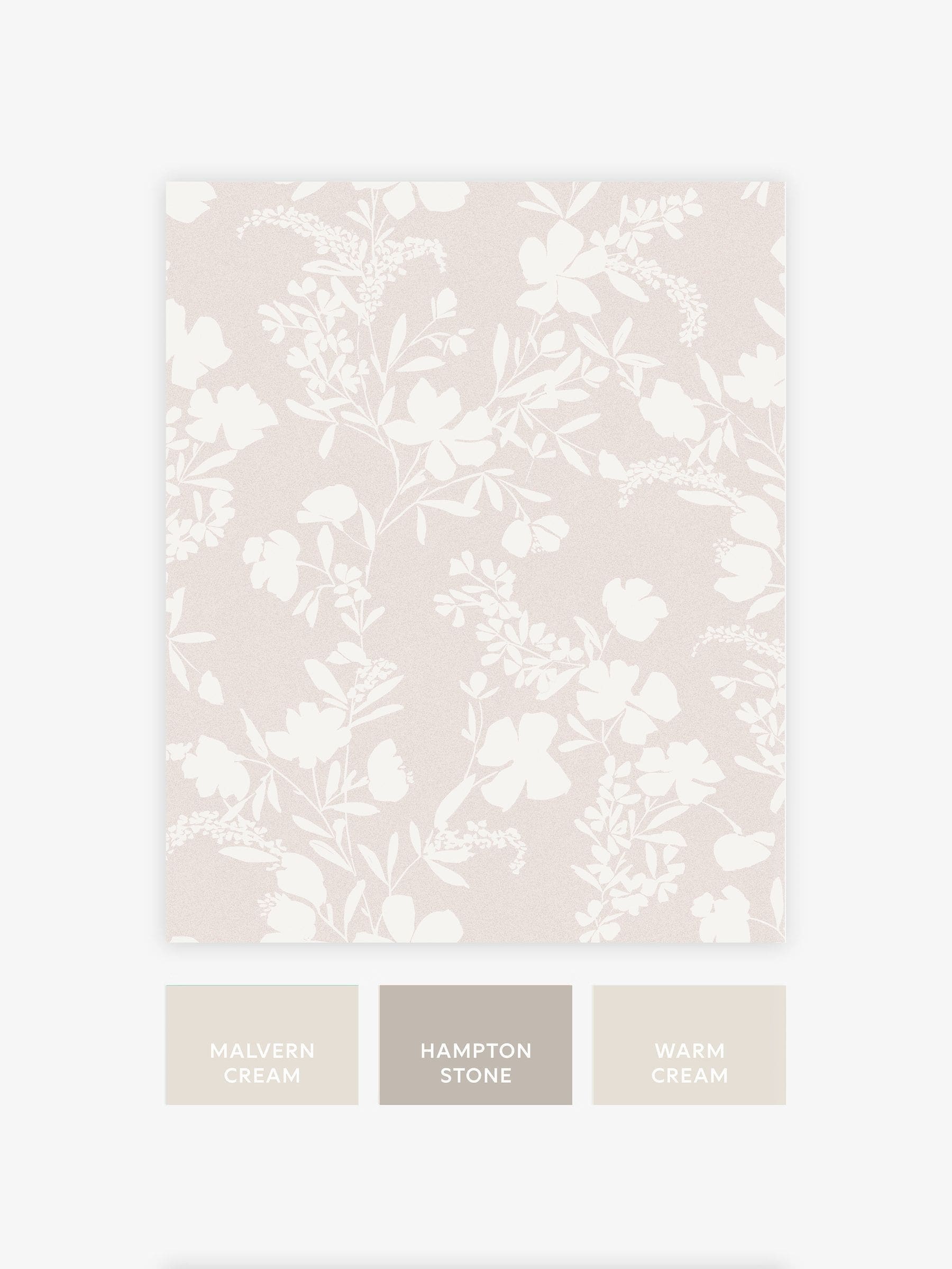 Neutral Silhouette Floral wallpaper sample A4, imported from the UK