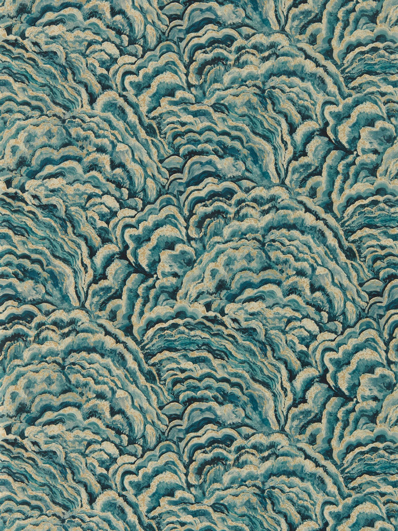 Clarke & Clarke Kingfisher Gilver Lumino Exotica 2 A4 Wallpaper Sample
