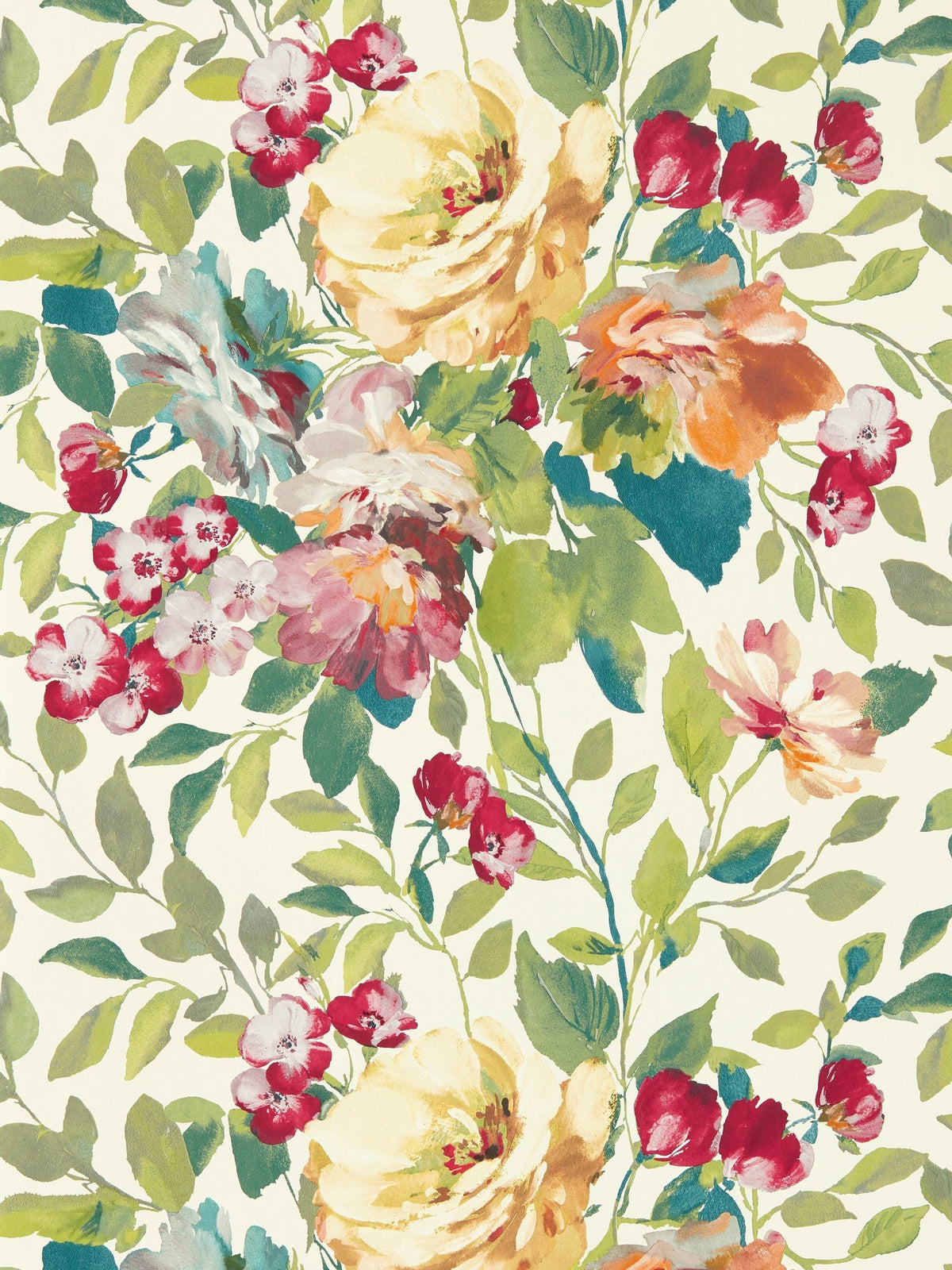 Clarke & Clarke wallpaper sample Multi Bloom Exotica 2 A4, imported from the UK