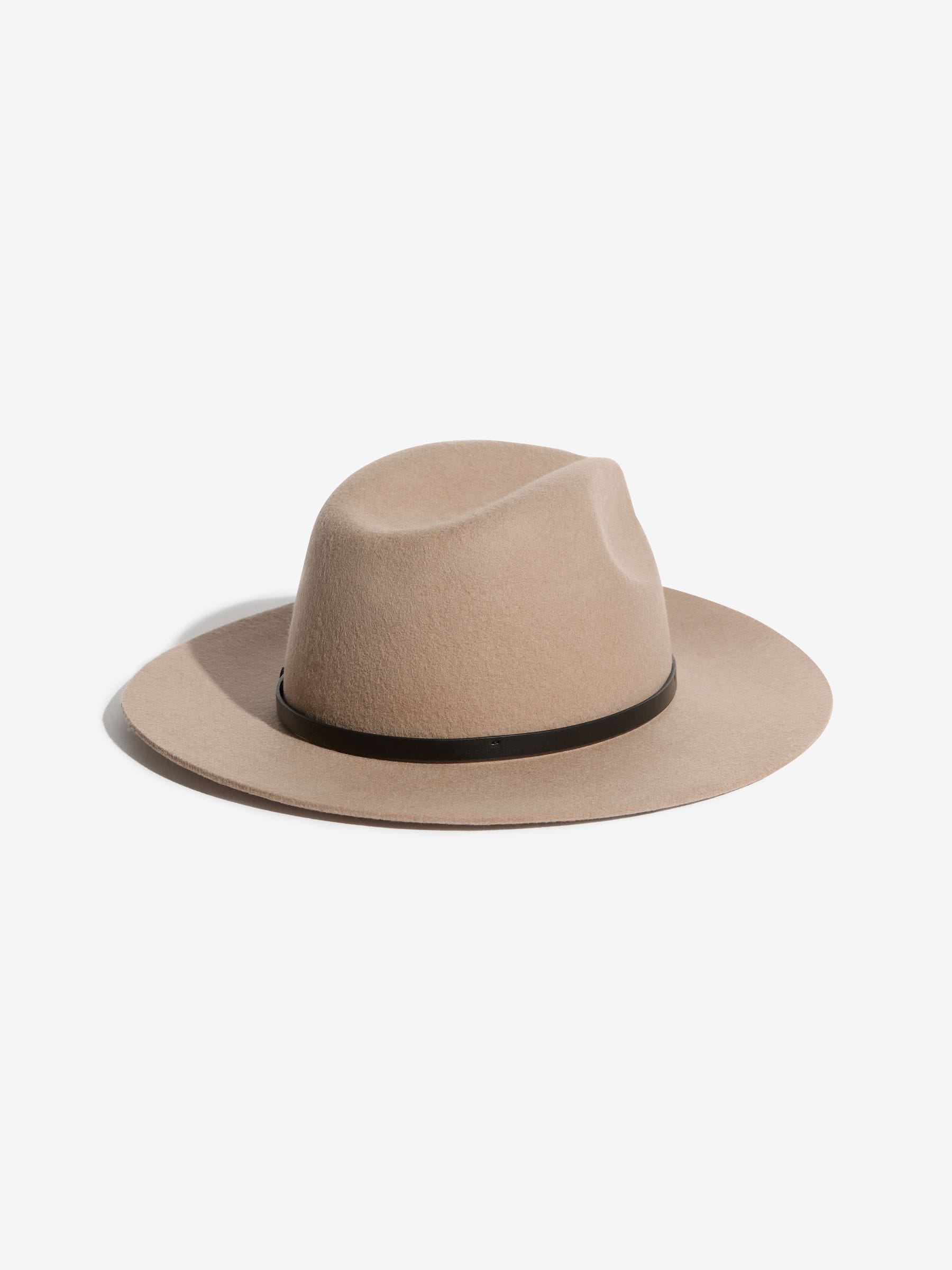 Lipsy neutral wool fedora hat with belt trim (British brand)