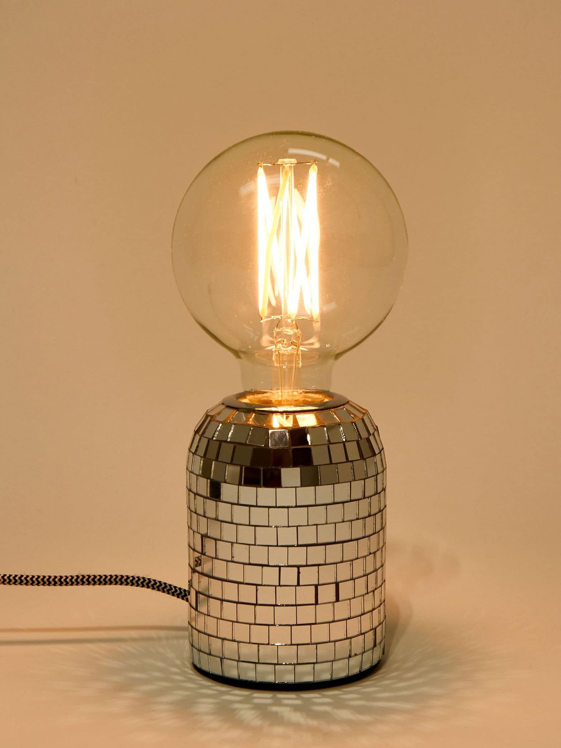 Oliver Bonas silver disco Vico desk lamp base 11cm (British brand)