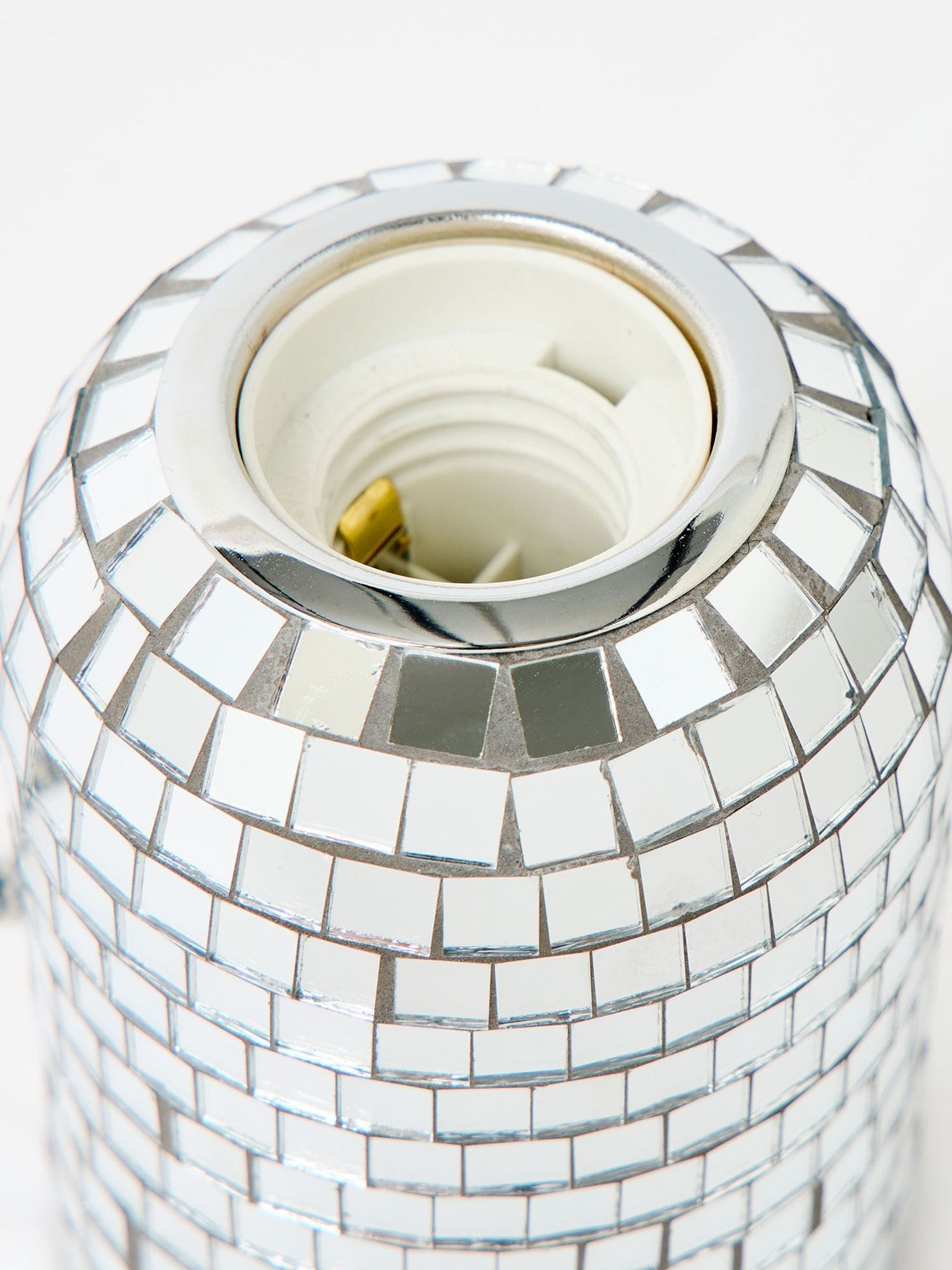 Oliver Bonas silver disco Vico desk lamp base 11cm (British brand)