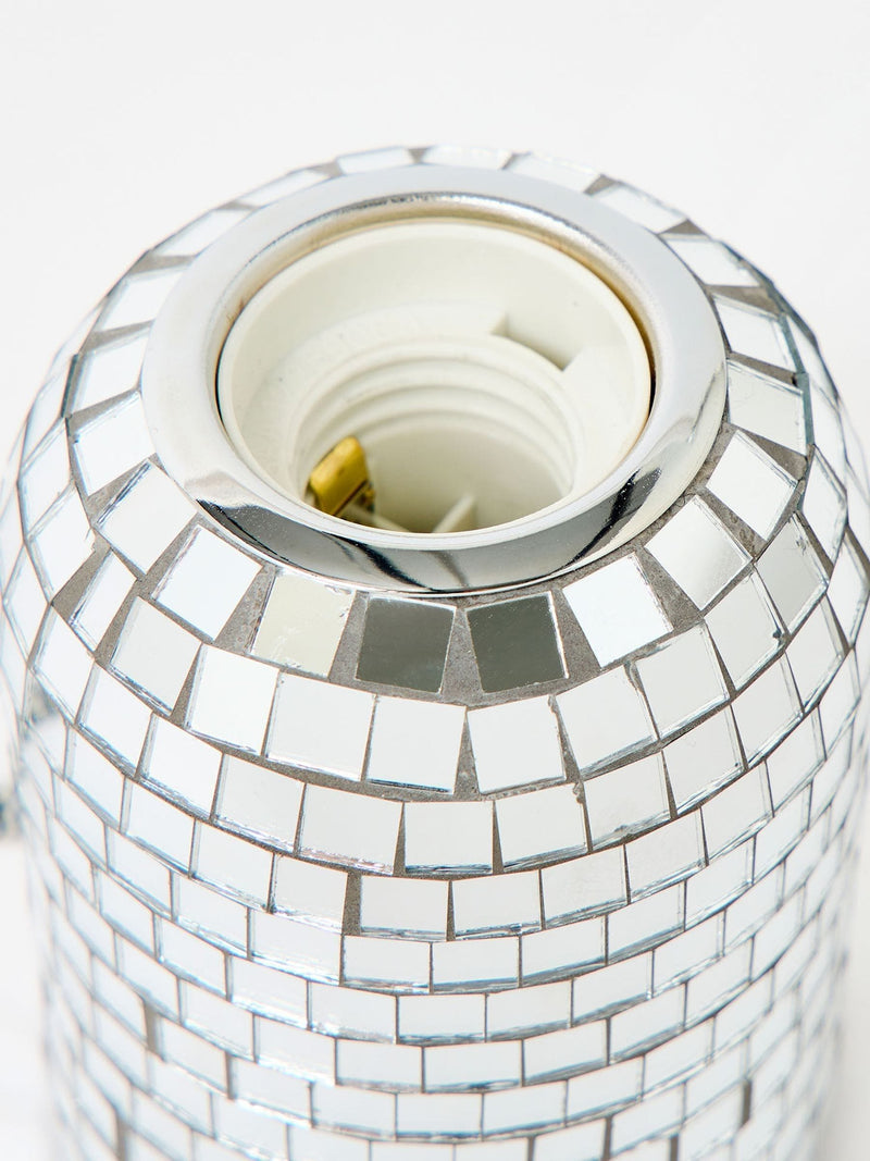 Oliver Bonas silver disco Vico desk lamp base 11cm (British brand)