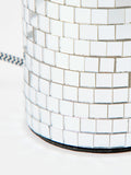 Oliver Bonas silver disco Vico desk lamp base 11cm (British brand)